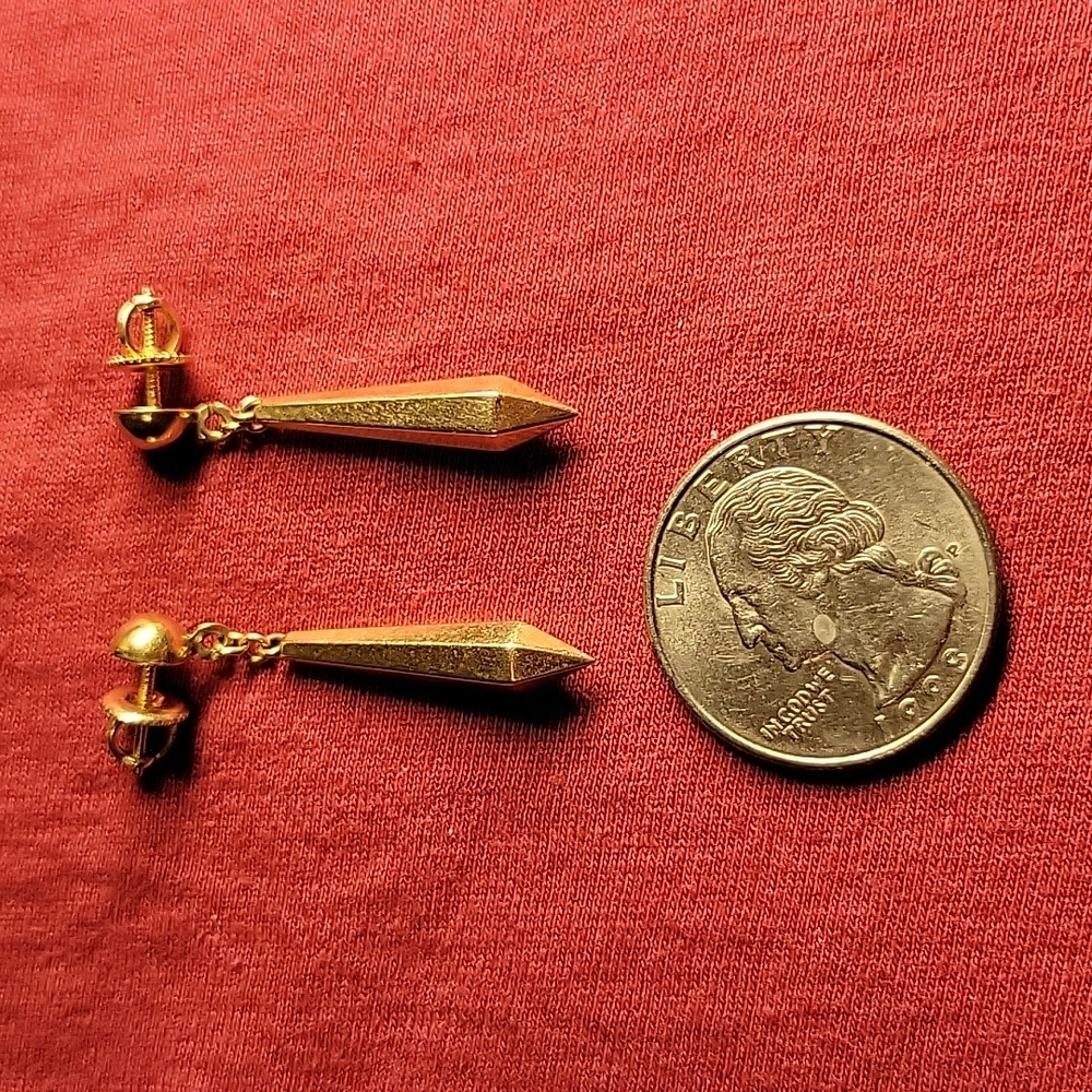 Stamped 14k dangle screwback pierced earrings